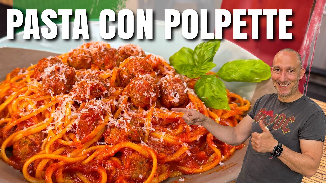 Pasta mit Hackbällchen in Tomatensoße (Pasta Polpette)